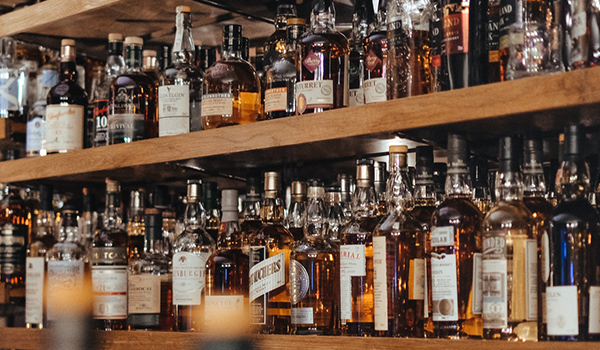 The shelves of spirits available at Independent Spirits